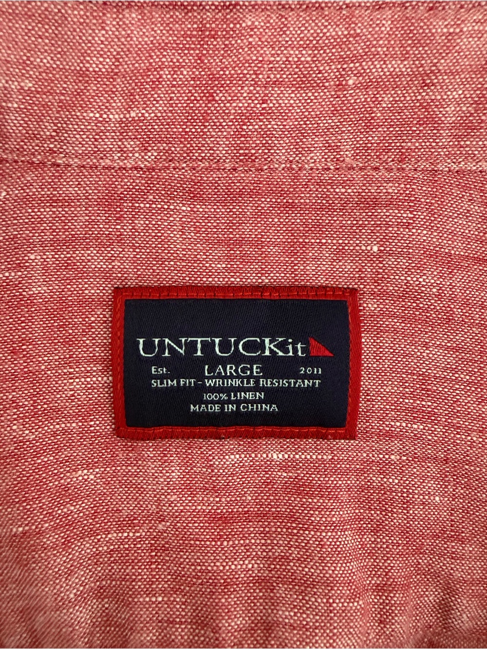 UNTUCKit Certan De May 100% Linen Slim Fit Button Up Shirt Large - Picture 3 of 7